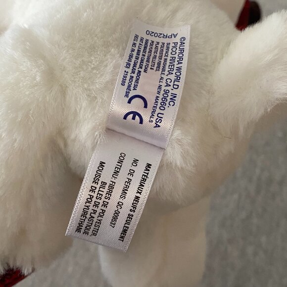 Aurora Red White Black Plaid Hooves Antlers White Holiday Reindeer 10" 2020 - Picture 12 of 13